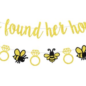 Sursurprise Bee Bridal Shower Decorations, She Found Her Honey Banner Bumble Bee Diamond Ring Garland for Bride to Bee Bridal Shower Engagement Wedding Bachelorette Party Supplies