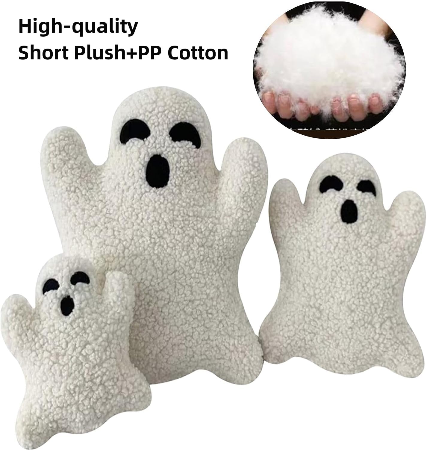 2024 New Ghost Pillow Halloween - Cute Ghost Shaped Plush Pillow, Halloween Ghost Decorative Throw Pillows, Soft Fluffy Plush Stuffed Halloween Ghost Pillow for Halloween Decor (#1-30cm/11.8in)