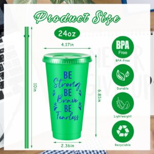 Uiifan 30 Pcs Bulk Appreciation Gifts for Employee Staffs Coworkers 24oz Inspirational Plastic Tumbler with Lid and Straw Reusable Plastic Cups Office School Classroom Christmas Gift (Bright Color)