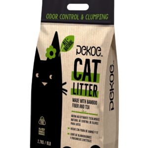 PeKoe All-Natural Odor Control & Clumping Cat Litter with Bamboo and Tea, 6-lb Bag (Pack of 1)