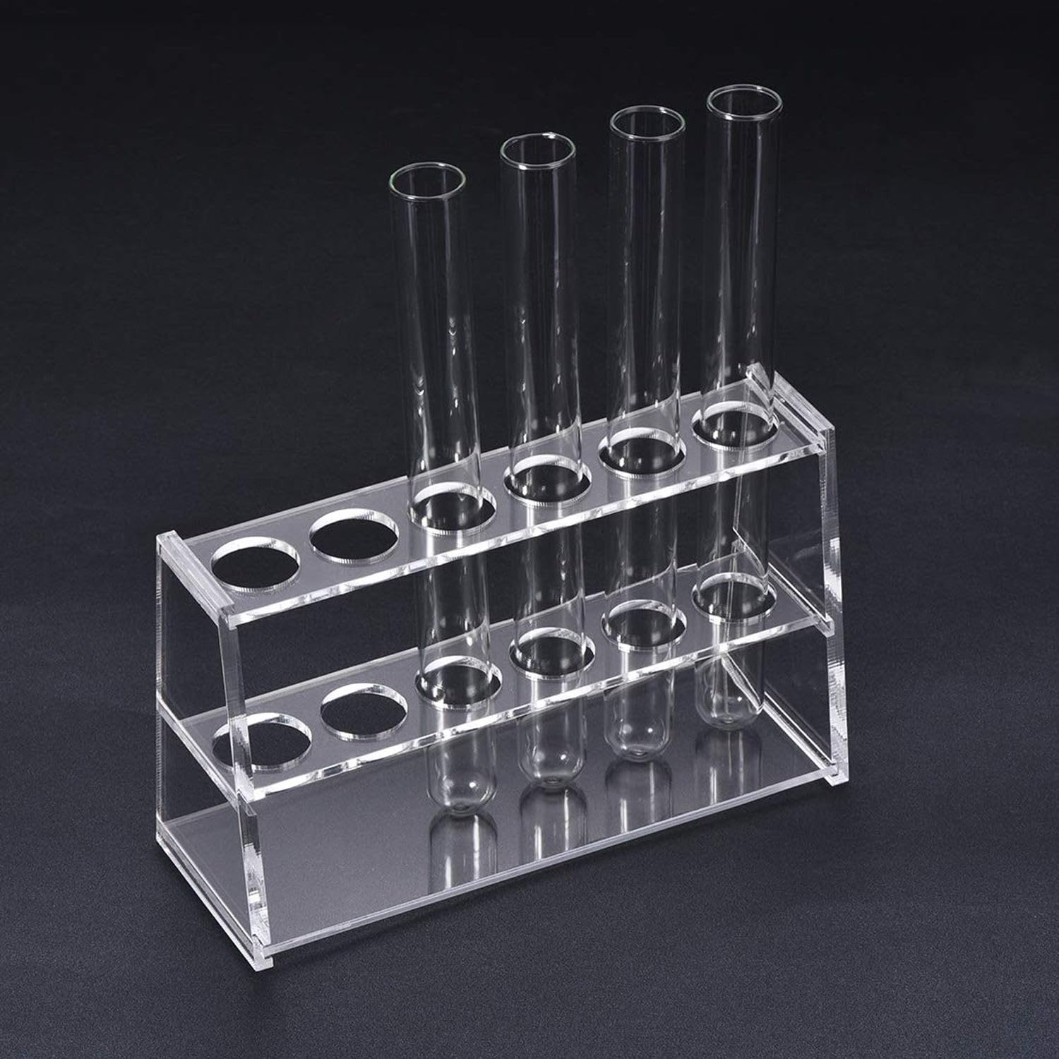 Begino Acrylic Test Tube Rack 6 Wells Clear Holder for 10ml Centrifuge Tubes