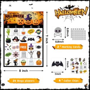 MISS FANTASY Halloween Games - 3 in 1 Halloween Party Games Include Halloween Bingo Game Halloween Pin Game Halloween Stickers Halloween Party Favors Supplies for Kids Children Activities