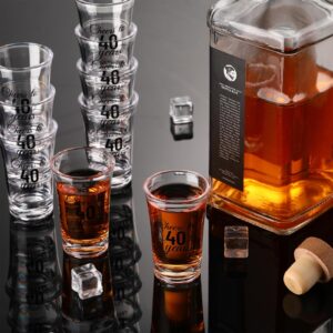 Sliner 48 Pack Birthday Shot Glasses Bulk Unbreakable 1.4oz Cheers to 30/40/50/60/70/80 Years Shot Glass Thick Base Mini Clear Plastic Shot Glass Anniversary Favors for Guests Birthday (for 40 Years)