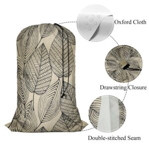 Swono Autumn Leaf Pattern Laundry Bags 28" x 40", Fall Leaves Repeat Graphic Plants Versatile - Multi Use