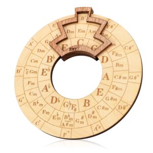 wooden melody tool, round wooden melody chord tool chord wheel tool circle of fifths wheel tool wooden melody tool for musicians for chords notes key signature