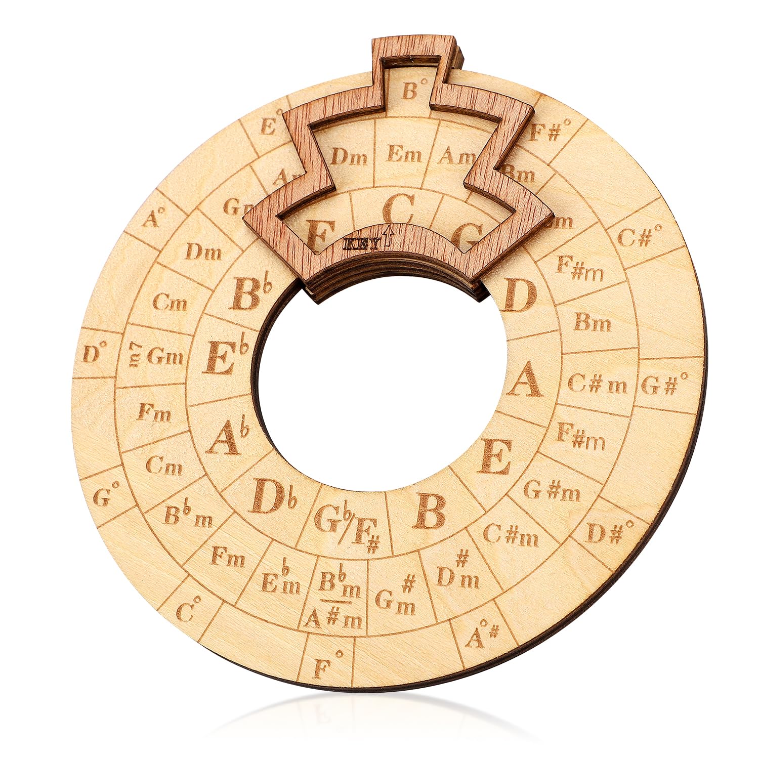 Wooden Melody Tool, Round Wooden Melody Chord Tool Chord Wheel Tool Circle of Fifths Wheel Tool Wooden Melody Tool for Musicians for Chords Notes Key Signature