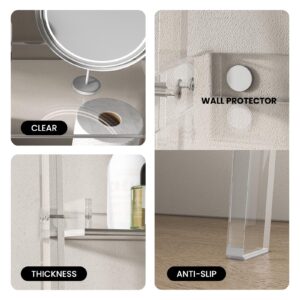 Sumerflos Acrylic Over The Toilet Ladder Shelf - 3 Tier Clear Over-The-Toilet Storage Bathroom Organizer Rack Leaning Space Saver for Bathroom Laundry Room Waterproof No Drilling Modern