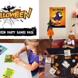 MISS FANTASY Halloween Games - 3 in 1 Halloween Party Games Include Halloween Bingo Game Halloween Pin Game Halloween Stickers Halloween Party Favors Supplies for Kids Children Activities