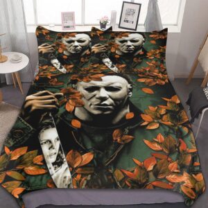 horror 3-pcs bedding set includes 1 duvet cover and 2 pillowcases​, soft comfortable breathable bedroom decoration 86"x70"