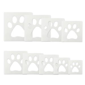 paw stencil, 8pcs large dog paw stencil for painting,cute bear cat paw print stencils template reusable plastic animal paw paint stencil for crafts art painting on wood paper flag wall home decor