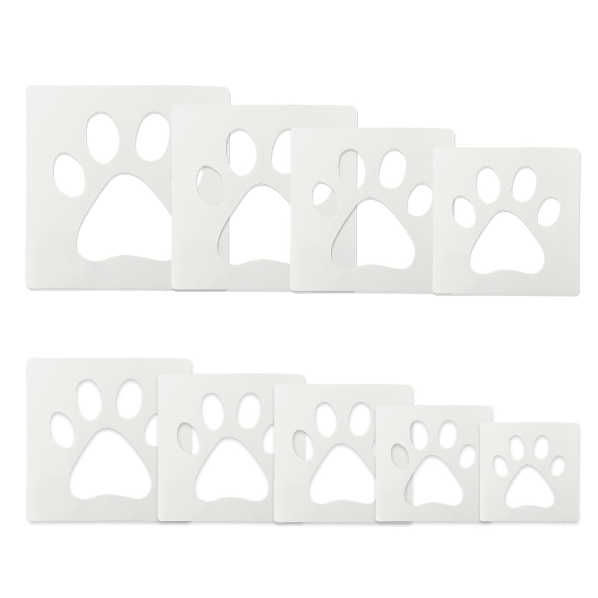 Paw Stencil, 8Pcs Large Dog Paw Stencil for Painting,Cute Bear Cat Paw Print Stencils Template Reusable Plastic Animal Paw Paint Stencil for Crafts Art Painting on Wood Paper Flag Wall Home Decor