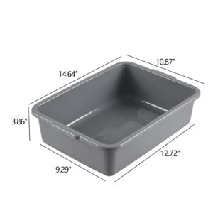 Cand 4 Pack Food Service Bus Tubs, 8 L Restaurant Bussing Tub, Commercial Bus Tub, Grey