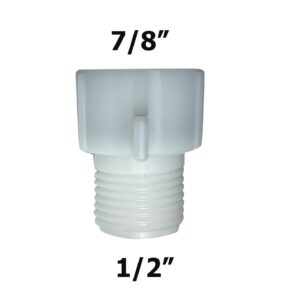 Wonchael WKP001 2-PACK Plastic Water Inlet Adapter 7/8 Inch Female to 1/2 Male for Toilet Fill Valve Replacement Kit Part