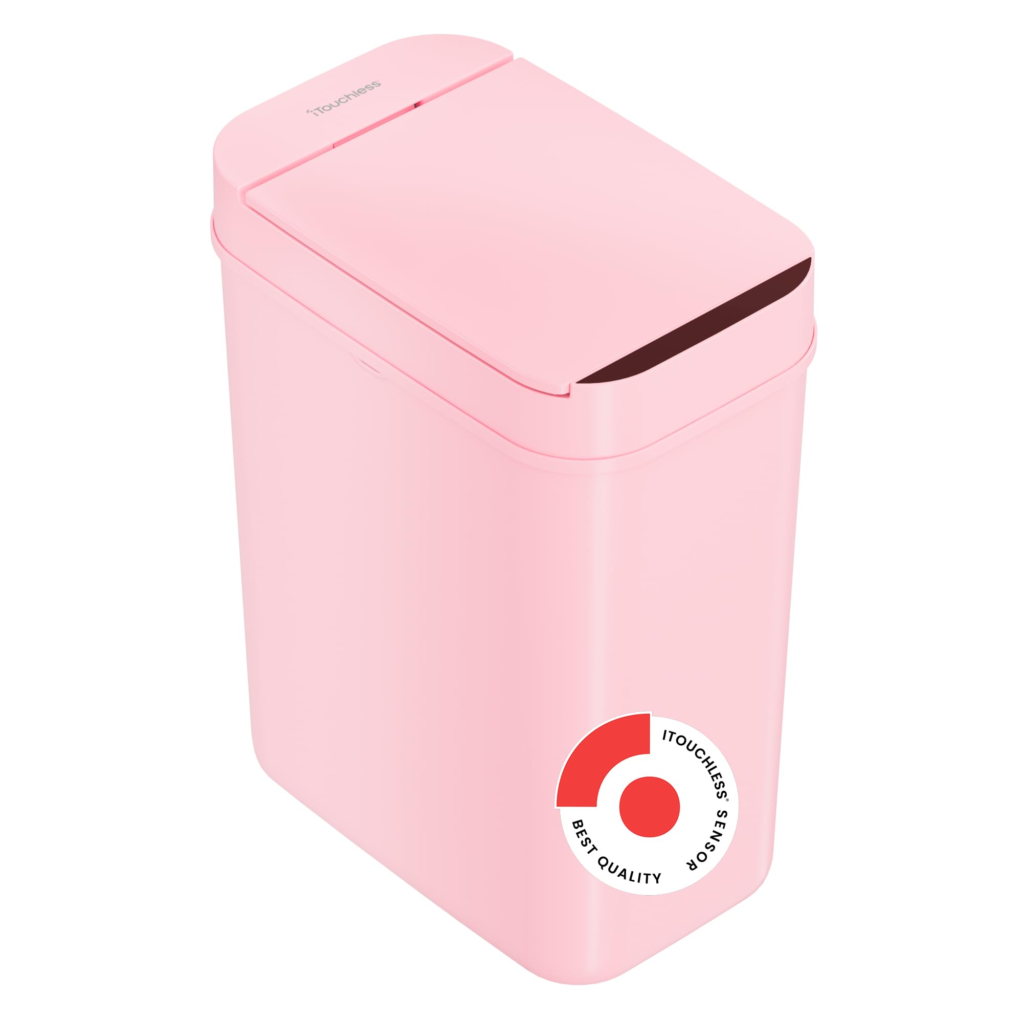 iTouchless 3 Gallon Sensor Pink Bathroom Trash Can, Your Purchase Supports The Breast Cancer Research Foundation, 10 Liter Slim Touchless Small Smart Bedroom Garbage Waste Basket Bin with Motion Lid