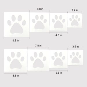 Paw Stencil, 8Pcs Large Dog Paw Stencil for Painting,Cute Bear Cat Paw Print Stencils Template Reusable Plastic Animal Paw Paint Stencil for Crafts Art Painting on Wood Paper Flag Wall Home Decor