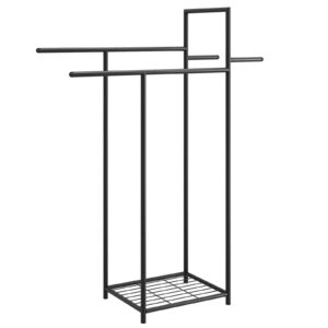 47" H Standing Towel Rack for Extra Large Towel, 3 Tier Metal Free Standing Floor Towel Racks for Bathroom Freestanding, Modern Industrial Blanket Ladder Display and Drying Rack for Bedroom Bathroom