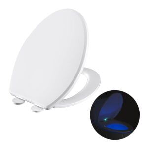 aquatiz elongated toilet seat with buit-in night light,oval toilet seat with soft slow close,oblong toilet seat plastic replacement