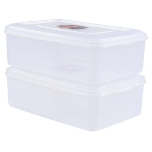 innouse 2 pack 11 quart clear freeze storage box, plastic latching container bin, f