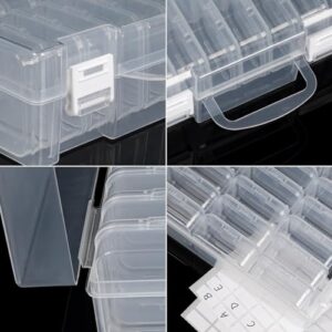 JIZIYRUO Clear Bead Organizer Box, 24Pcs Small Plastic Bead Storage Containers, Mini Rectangle Storage Boxes with Hinged Lids for Beads Seeds Jewelry Rhinestones Crafts Small Items (2 Pack)