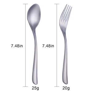 Zerophilo Titanium Cutlery Set, Lightweight Flatware, Modern Design, Dishwasher Safe, Service for 1 (2)