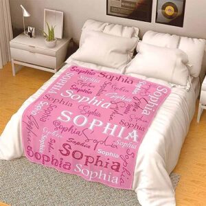 Custom Super Soft Blankets with Name for Kids and Adults Personalized Name Blankets for Baby Boy Girl Son Daughter (7 Sizes)