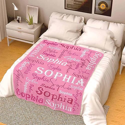 Custom Super Soft Blankets with Name for Kids and Adults Personalized Name Blankets for Baby Boy Girl Son Daughter (7 Sizes)