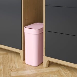 iTouchless 3 Gallon Sensor Pink Bathroom Trash Can, Your Purchase Supports The Breast Cancer Research Foundation, 10 Liter Slim Touchless Small Smart Bedroom Garbage Waste Basket Bin with Motion Lid