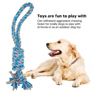 Plcnn Cotton Dog Chew Rope Toys Rope Toy for Large Dogs, Dental Cleaning Chew Toys, Dog Tug Toy for Boredom, Dog Rope Toy for Aggressive Chewers(Blue (for Alcantara 4175))