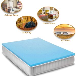 Nelaukoko Memory Foam 2 Inch Queen Mattress Topper Mattress Pad, Gel Infused Soft Bed Topper Bed Mattress Toppers for Pressure Relieving