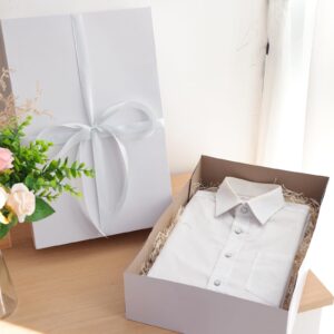 Moretoes 5 PCS X-Large White Gift Boxes with Lids, Extra Large Shirt Boxes Robe Boxes for Christmas Presents, Holidays, Mother's Day, Father's Day, Birthdays, Valentine's Day（17 x 11x 4 Inches）