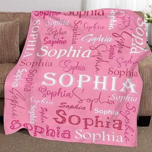 Custom Super Soft Blankets with Name for Kids and Adults Personalized Name Blankets for Baby Boy Girl Son Daughter (7 Sizes)