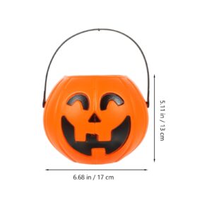 Abaodam 2 Pcs Pumpkin Buckets for Trick or Treating Halloween Pumpkin Basket Halloween Treat Bucket Portable Pumpkin Bucket Halloween Candy Bowl Pumpkin Lantern Child Candle Holder Bulk