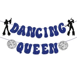 konsait glitter dancing queen party decorations, mamma mia bachelorette party decorations disco ball banner for birthday bridal shower wedding party