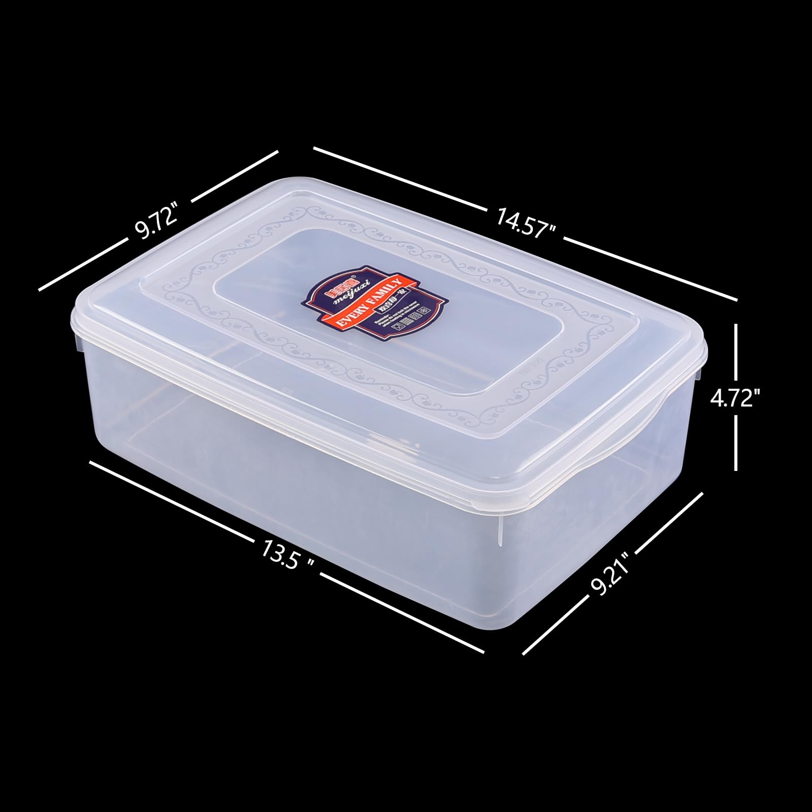 Innouse 2 Pack 11 Quart Clear Freeze Storage Box, Plastic Latching Container Bin, F