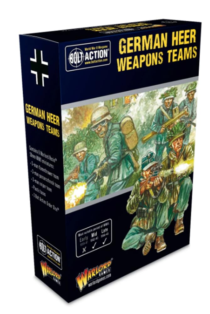 Warlord Games German Army Weapons Teams - 28mm Scale Miniatures for Bolt Action Highly Detailed World War 2 Miniatures for Table-top Wargaming