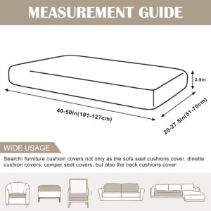 SearchI Waterproof Couch Cushion Covers Replacement, Washable Sofa Chair Seat Cushion Covers Soft Couch Cushion Slipcovers Stretch Furniture Protector for Kids, Pets(Medium, Light Gray)