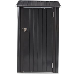 3 x 3 ft outdoor storage cabinet waterproof, sheds & outdoor storage metal shed with single lockable door small shed outdoor storage for patio, backyard, lawn dark gray