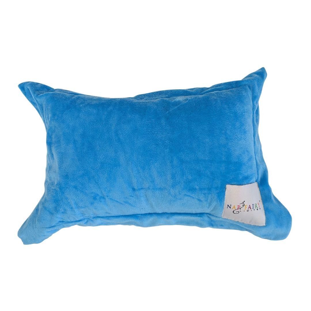 The Nap Fairy Pillow, Childrens Pillow with a Pocket, for Nap Time & Bed Time, 10x15, Soft Minky Fabric, Fun Teaching Tool for Kids, Pillow & Sham (Single Pillow, Cool Blue)