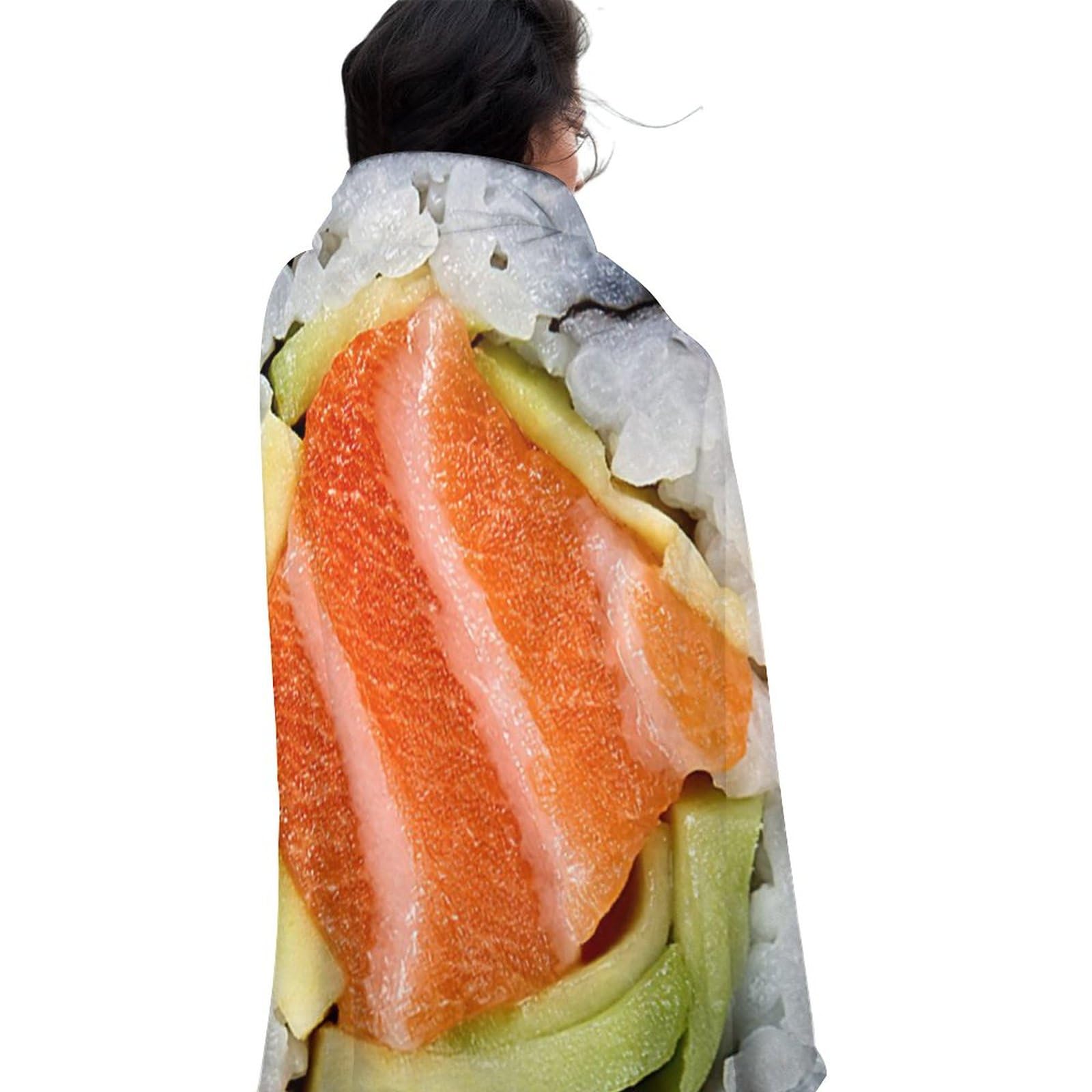 PHQMPSGYOK Sushi Blanket Funny Soft Giant Food Blankets Sushi Blankets Adult Size Flannel Gift for Teens Boys and Girls 71 Inches Suitable for Sofa Outdoor Living Room Indoor Bedroom