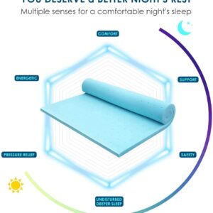 Nelaukoko Memory Foam 2 Inch Queen Mattress Topper Mattress Pad, Gel Infused Soft Bed Topper Bed Mattress Toppers for Pressure Relieving