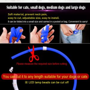 Waterproof LED Dog Collar USB Rechargeable Light Up Dog Collars Lights for Night Walking Lighted Safety Training & Behavior Aids for Small Medium to Large Dogs