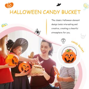 Abaodam 2 Pcs Pumpkin Buckets for Trick or Treating Halloween Pumpkin Basket Halloween Treat Bucket Portable Pumpkin Bucket Halloween Candy Bowl Pumpkin Lantern Child Candle Holder Bulk