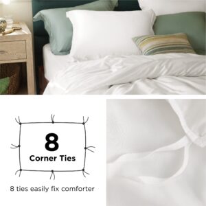 Bedsure Queen Size Duvet Cover Set - Soft Prewashed Duvet Cover & Cooling Lyocell Cotton Hybrid Duvet Cover Bundle Set