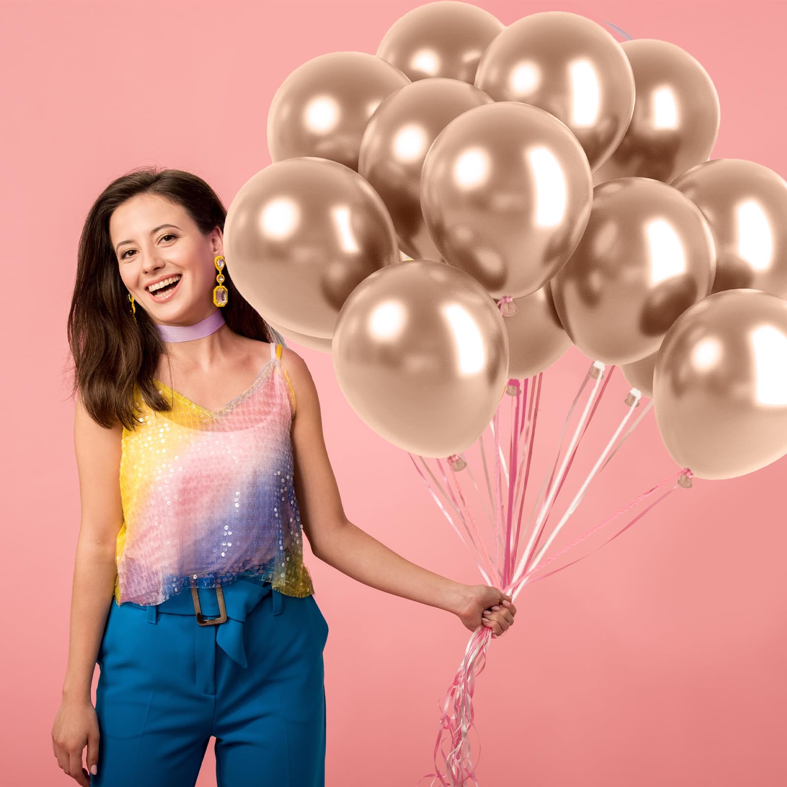 Metallic Balloons Champagne Gold 60PCS 12 Inch Latex Party Balloons Champagne Balloon for Balloon Garland Balloon Arch as Party Decorations for Wedding Birthday Graduation Bridal Bachelor Party