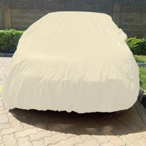 Bynbbur 12 FT Round Patio Furniture Cover Outdoor Table Chair Set Covers Car Cover Trampoline Cover Wire Rope Hemmed All Edges, Sturdy Cover for Outdoor Furniture Set (Beige)