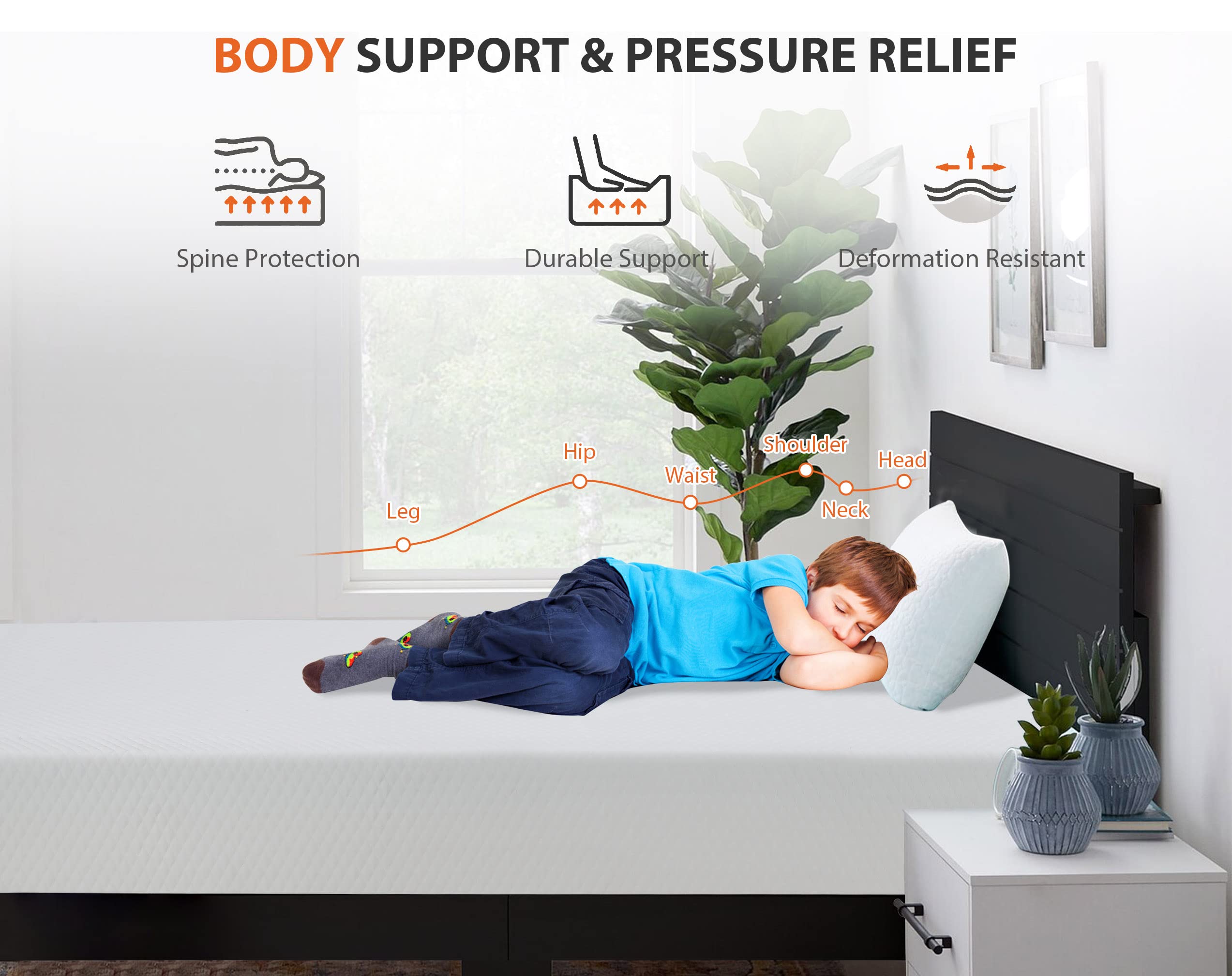 Full Size Mattress, 5/6/8/10/12 Inch Mattress Full Mattress for Cool Sleep & Pressure Relief, Certipur-Us Certified Memory Foam Mattress, Fiberglass Free Full Size Mattress in a Box, (Full, 12 Inch)