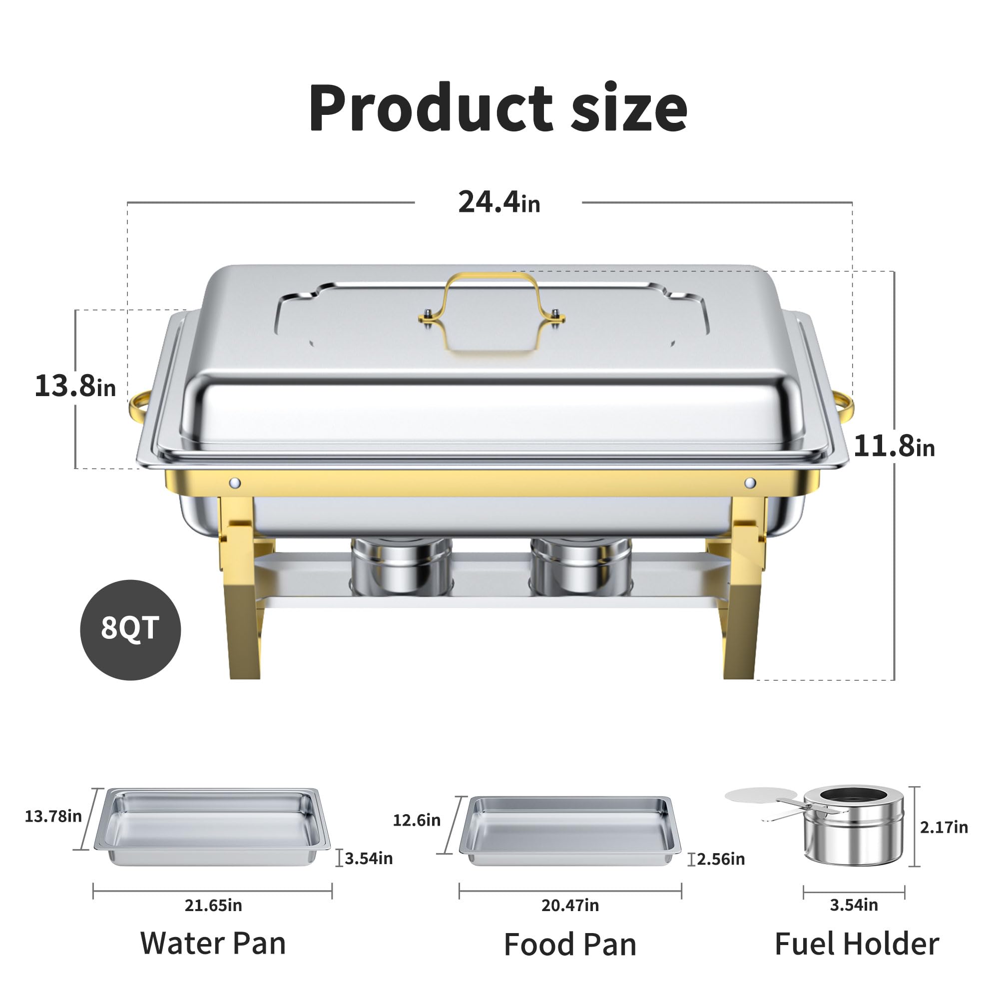 Chafing Dishes for Buffet Set: Chafers for Catering - Chafing Dish Buffet Set with Lids | Chafers and Buffet Warmers Sets | Serving Food Warmer | Chafers Servers Sets