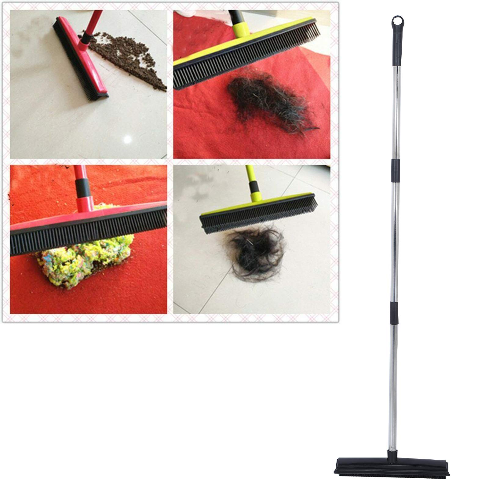 Nachukan Multifunction Telescopic Floor Broom - Carpet Broom, Pet Hair Cleaner, Dust Removal Sweeper - Cleaning Tools(Black)