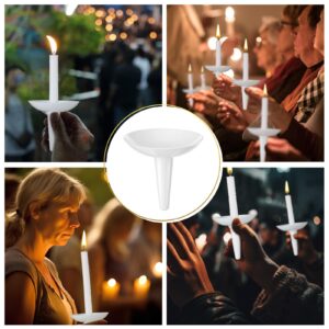 Lemosae 100 Pcs Candlelight Service Bulk, Church Vigil Plastic Candle Holders, Candlelight Service Drip Protectors Convenient for Church, Vigil, Memorial, Christmas Eve, Wedding, Party Candles