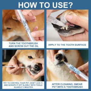 Ankexin 2 Pack Pets Dog Teeth Cleaning Whitening Pen Teeth Cleaning Pen Dogs Cats Natural-Plants Tartar Remover Tool